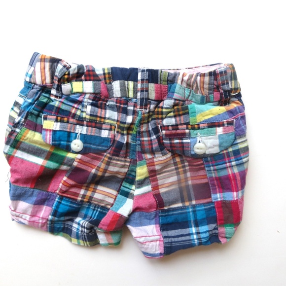 Girls CREWCUTS madras plaid shorts sz 5 - Picture 2 of 2